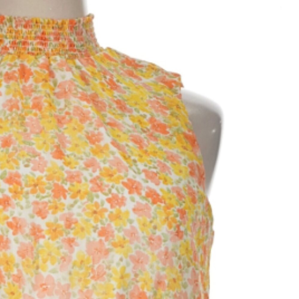 1.State Women's Sleeveless Floral Smocked Tiered Mini Dress - Size X Large - Picture 2 of 10